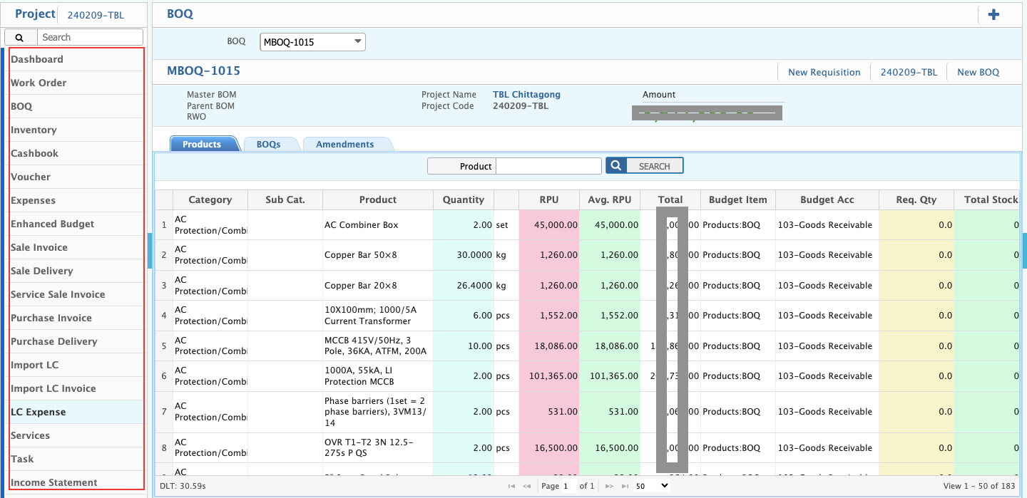 Project Manager Details View